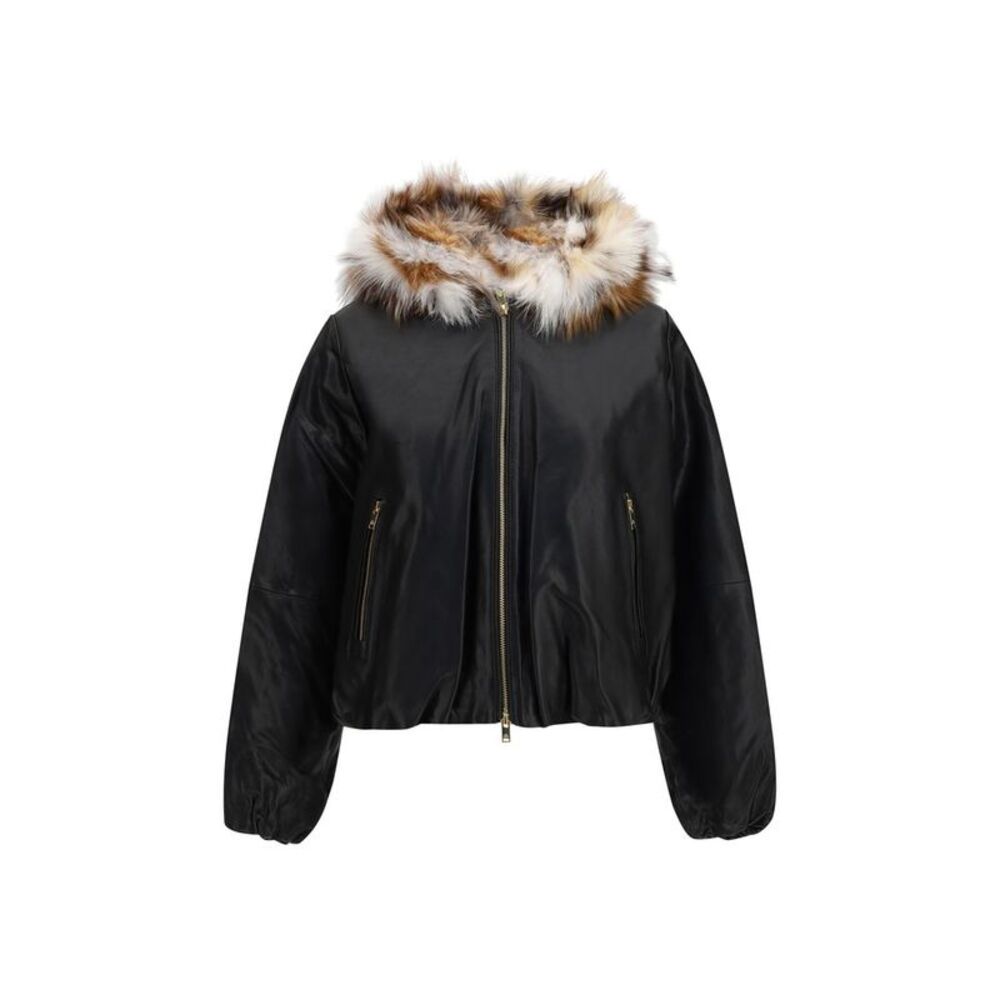 Moose Knuckles Black Lambskin Leather Women's Jacket